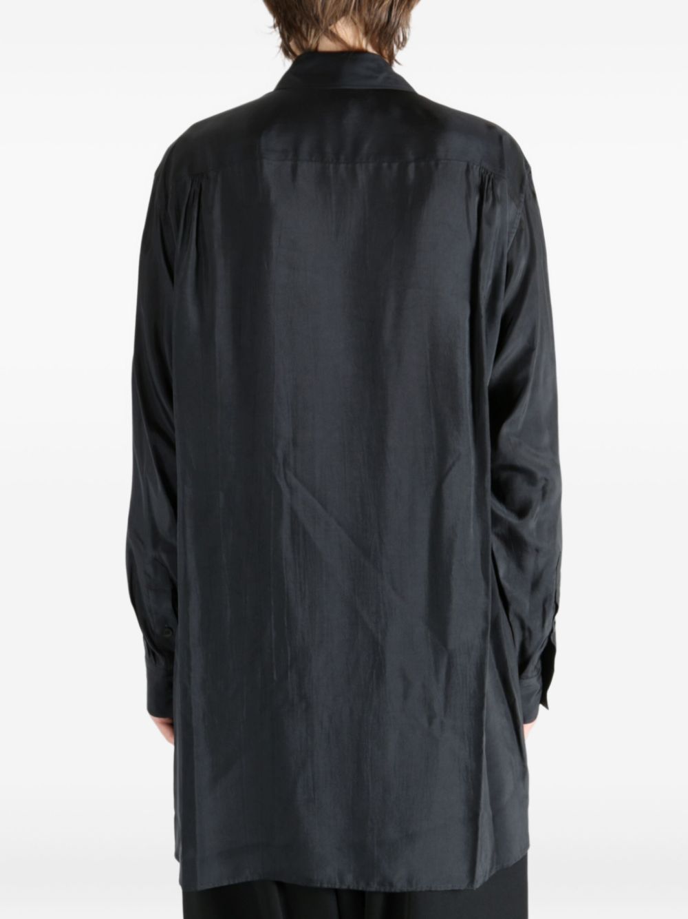 Camicia lunga con doppio colletto in nero Yohji yamamoto - uomo 