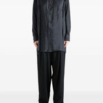 Camicia lunga con doppio colletto in nero Yohji yamamoto - uomo 