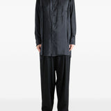 Camicia lunga con doppio colletto in nero Yohji yamamoto - uomo 