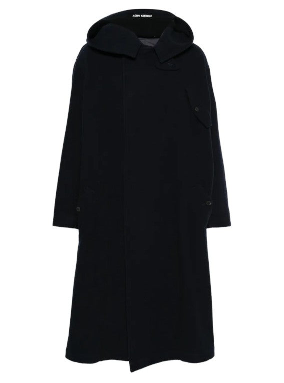 Cappotto con cappuccio in blu Yohji yamamoto - uomo 