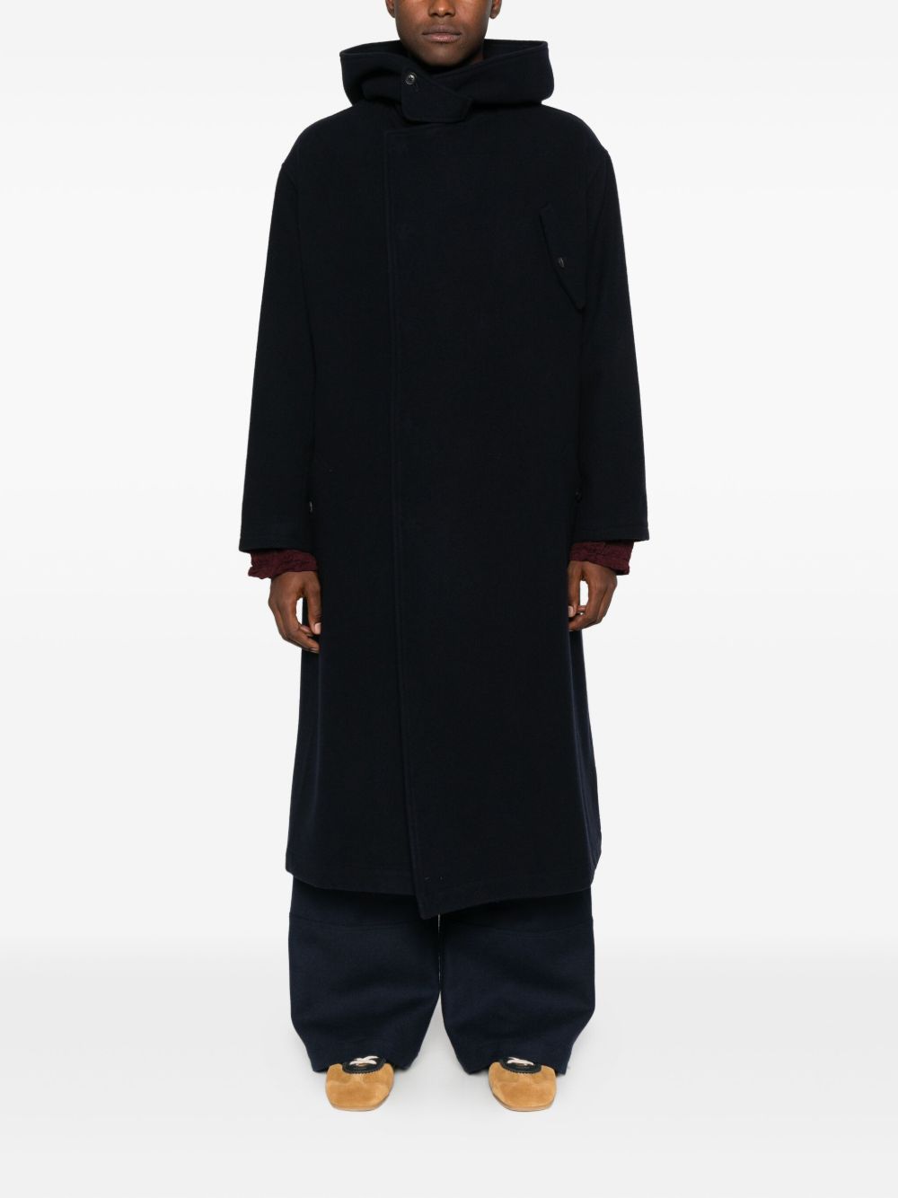 Cappotto con cappuccio in blu Yohji yamamoto - uomo 