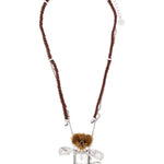 Collana con decorazioni a forma di orsacchiotto in argento e bianco Yvmin - donna 