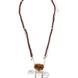 Collana con decorazioni a forma di orsacchiotto in argento e bianco Yvmin - donna 
