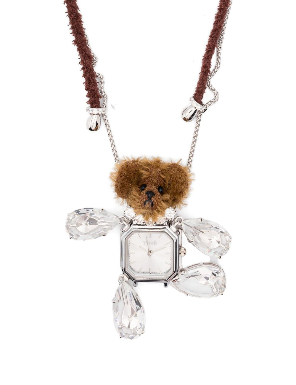 Collana con decorazioni a forma di orsacchiotto in argento e bianco Yvmin - donna 