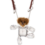 Collana con decorazioni a forma di orsacchiotto in argento e bianco Yvmin - donna 