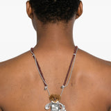 Collana con decorazioni a forma di orsacchiotto in argento e bianco Yvmin - donna 