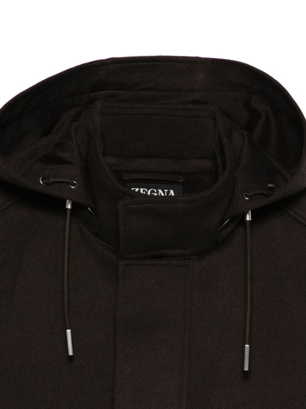 Giacca con cappuccio e coulisse in marrone Zegna - uomo 