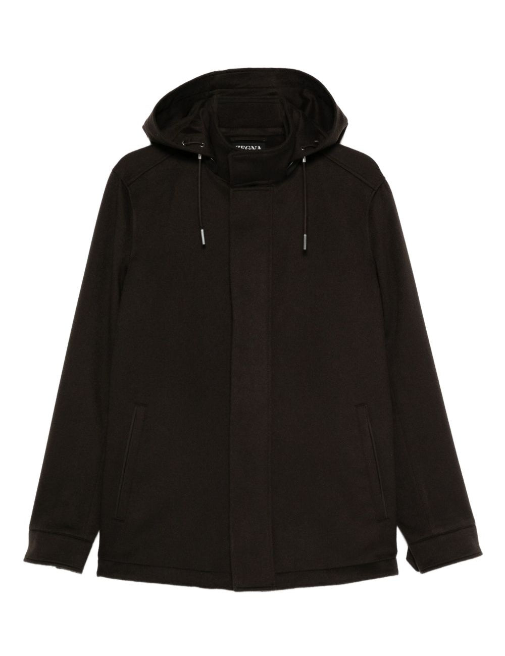 Giacca con cappuccio e coulisse in marrone Zegna - uomo 