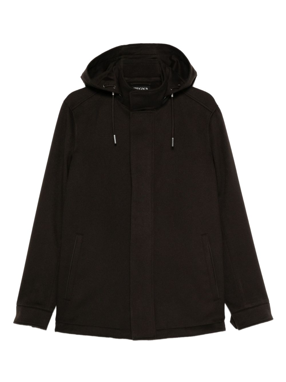 Giacca con cappuccio e coulisse in marrone Zegna - uomo 