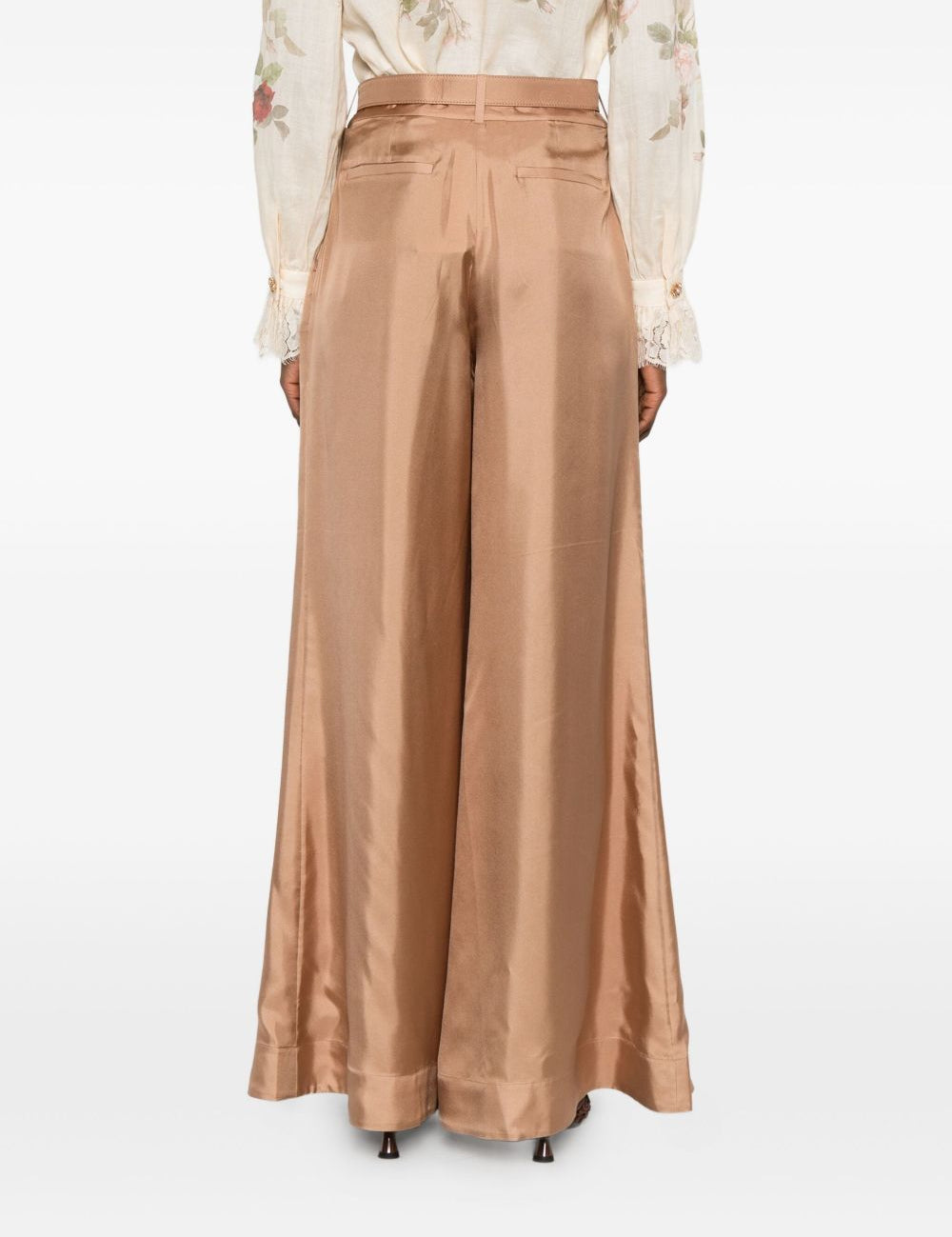 Pantaloni plissé con cintura in beige Zimmermann - donna 