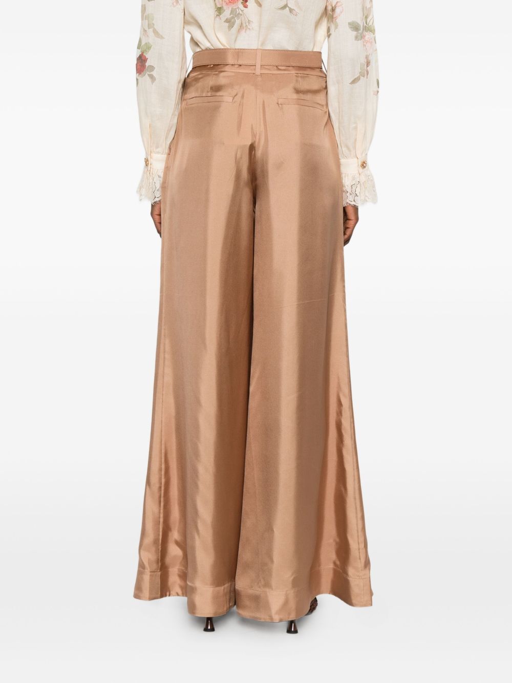 Pantaloni plissé con cintura in beige Zimmermann - donna 