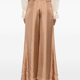Pantaloni plissé con cintura in beige Zimmermann - donna 