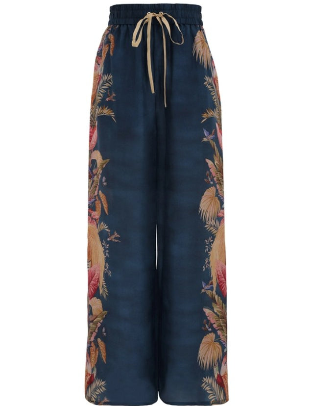 Pantaloni con stampa ascension  in blu Zimmermann - donna 