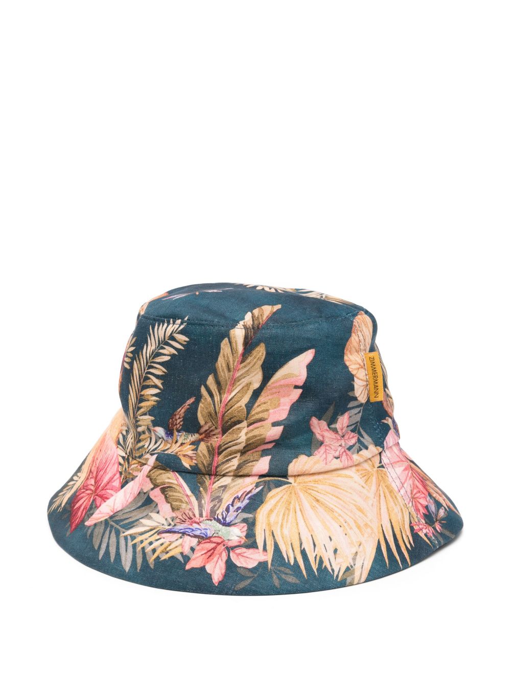 Cappello a secchiello in tela stampata in blu Zimmermann - donna 