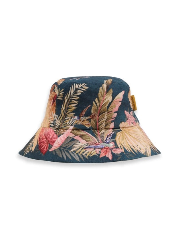 Cappello a secchiello in tela stampata in blu Zimmermann - donna 