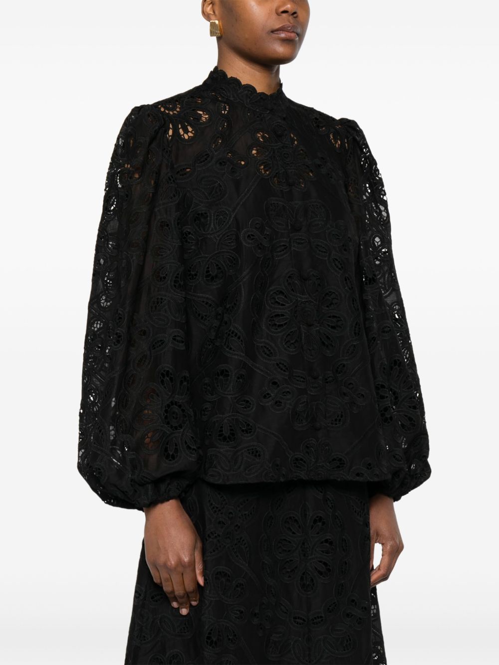 Blusa Rhiannon in pizzo in nero Zimmermann - donna 