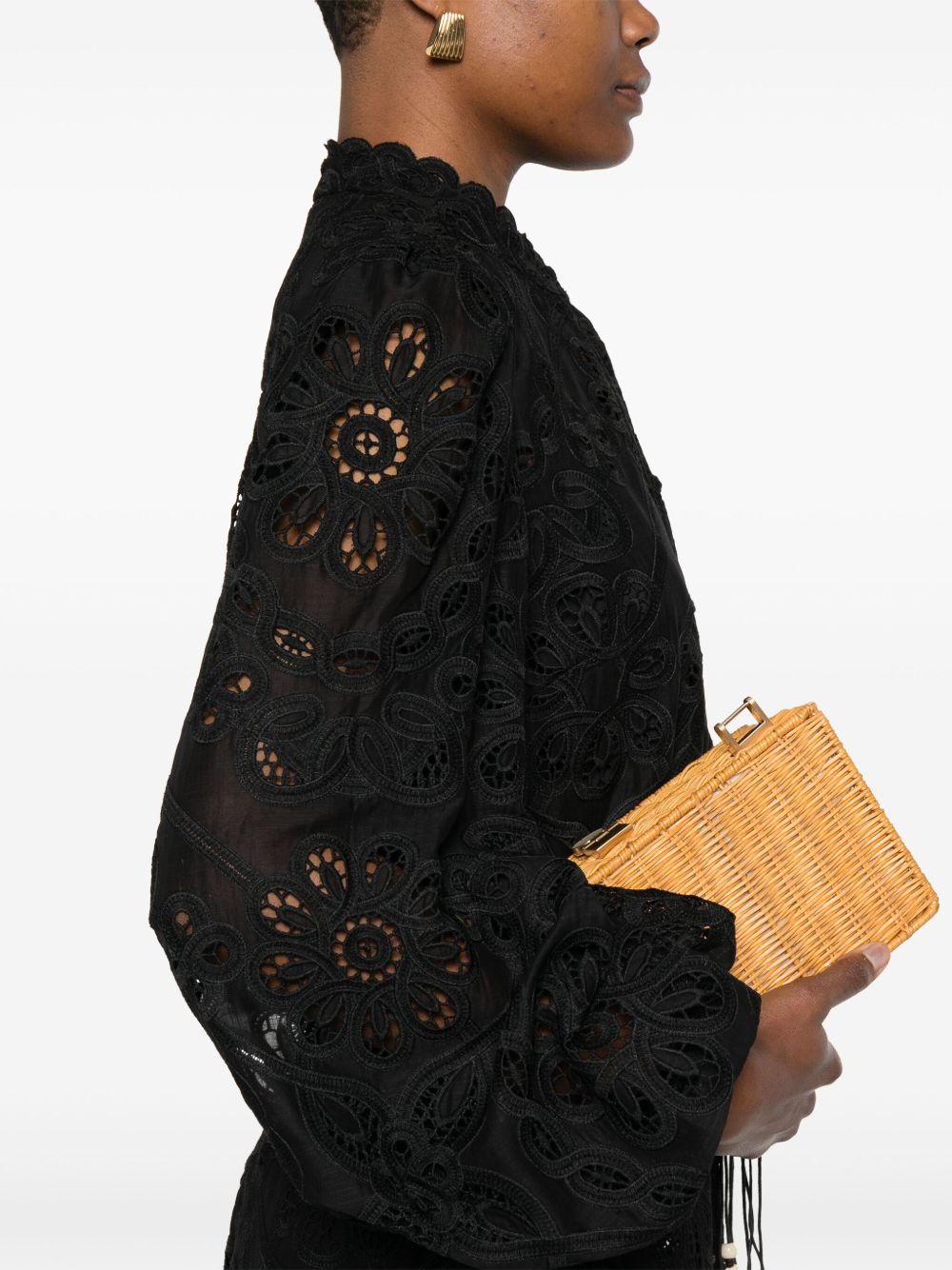Blusa Rhiannon in pizzo in nero Zimmermann - donna 