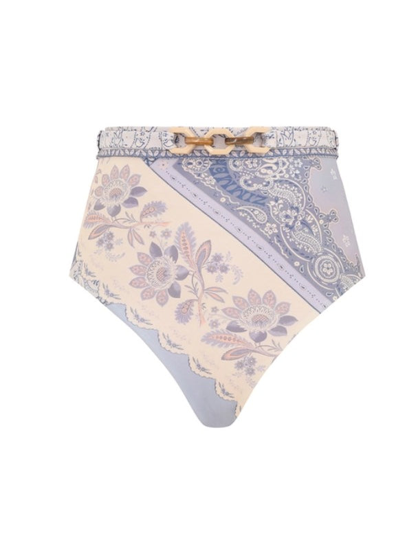 Slip bikini lucky a vita alta  in celeste Zimmermann - donna 