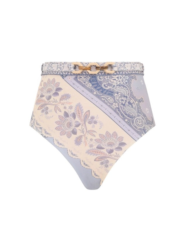 Slip bikini lucky a vita alta  in celeste Zimmermann - donna 