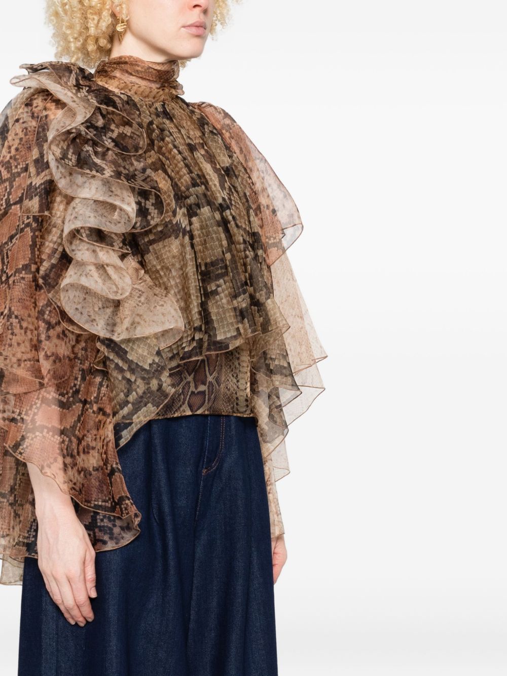 Blusa con stampa in marrone Zimmermann - donna 