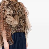 Blusa con stampa in marrone Zimmermann - donna 