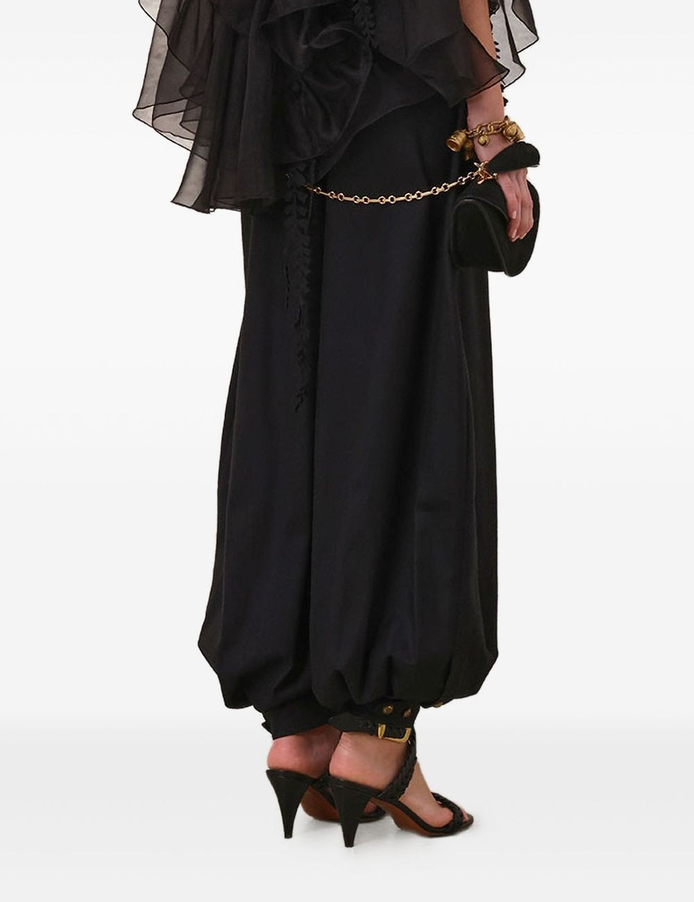Blusa con volant e decorazioni floreali in nero Zimmermann - donna 