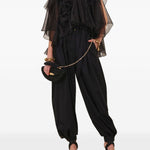 Blusa con volant e decorazioni floreali in nero Zimmermann - donna 