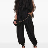 Blusa con volant e decorazioni floreali in nero Zimmermann - donna 