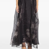 Gonna midi a fiori in nero Zimmermann - donna 