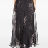 Gonna midi a fiori in nero Zimmermann - donna 