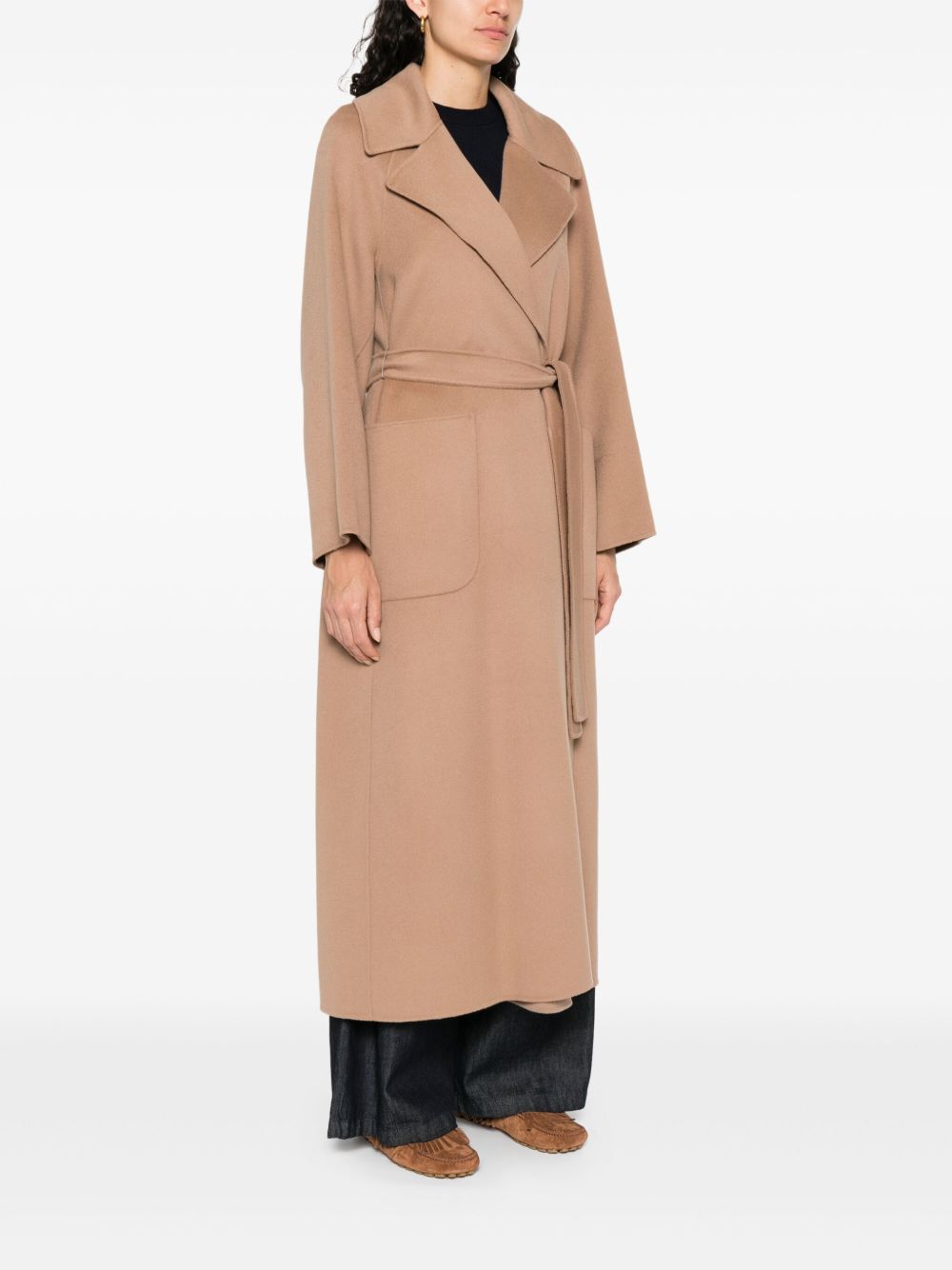 Cappotto ampio in lana vergine in beige 's maxmara - donna 