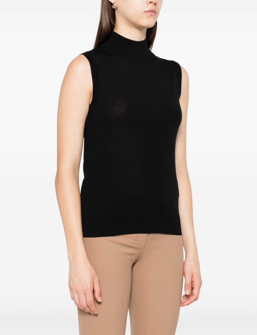 Top smanicato a collo alto in nero 's maxmara - donna 