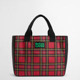 Borsa a quadri in rosso e nero 