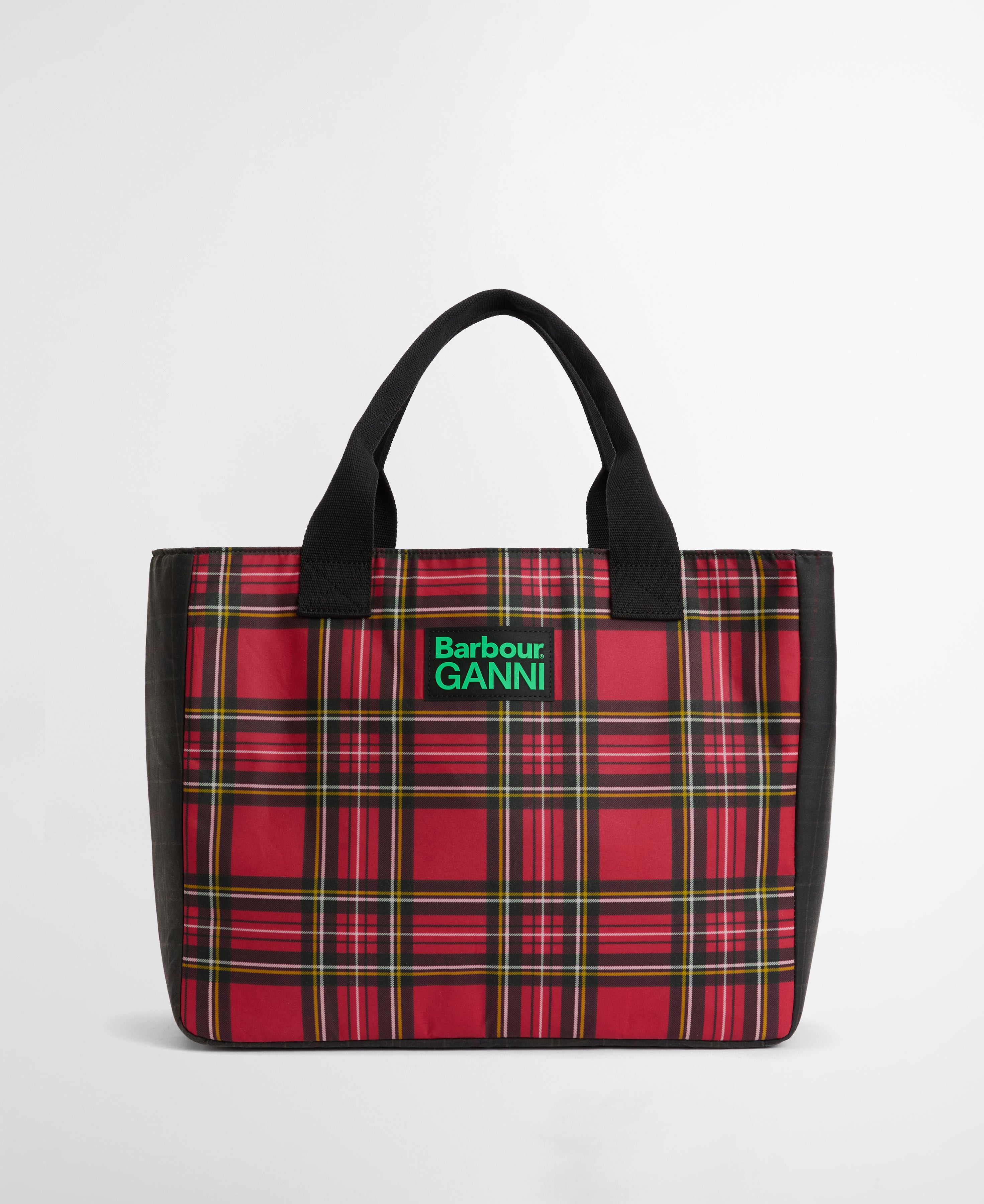 Borsa a quadri in rosso e nero 