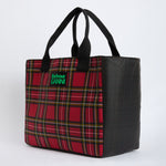 Borsa a quadri in rosso e nero 