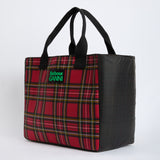 Borsa a quadri in rosso e nero 