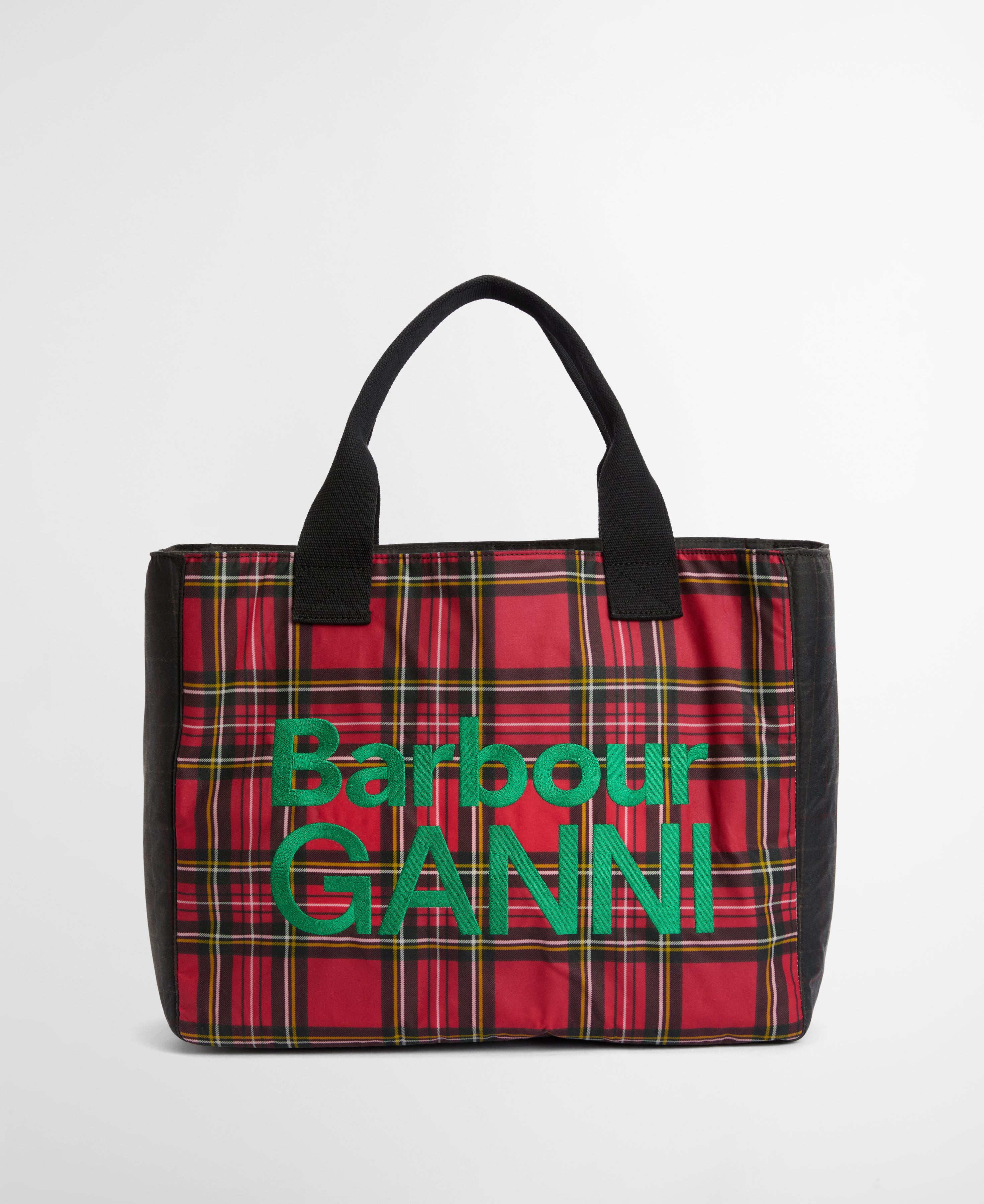 Borsa a quadri in rosso e nero 