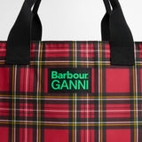 Borsa a quadri in rosso e nero 