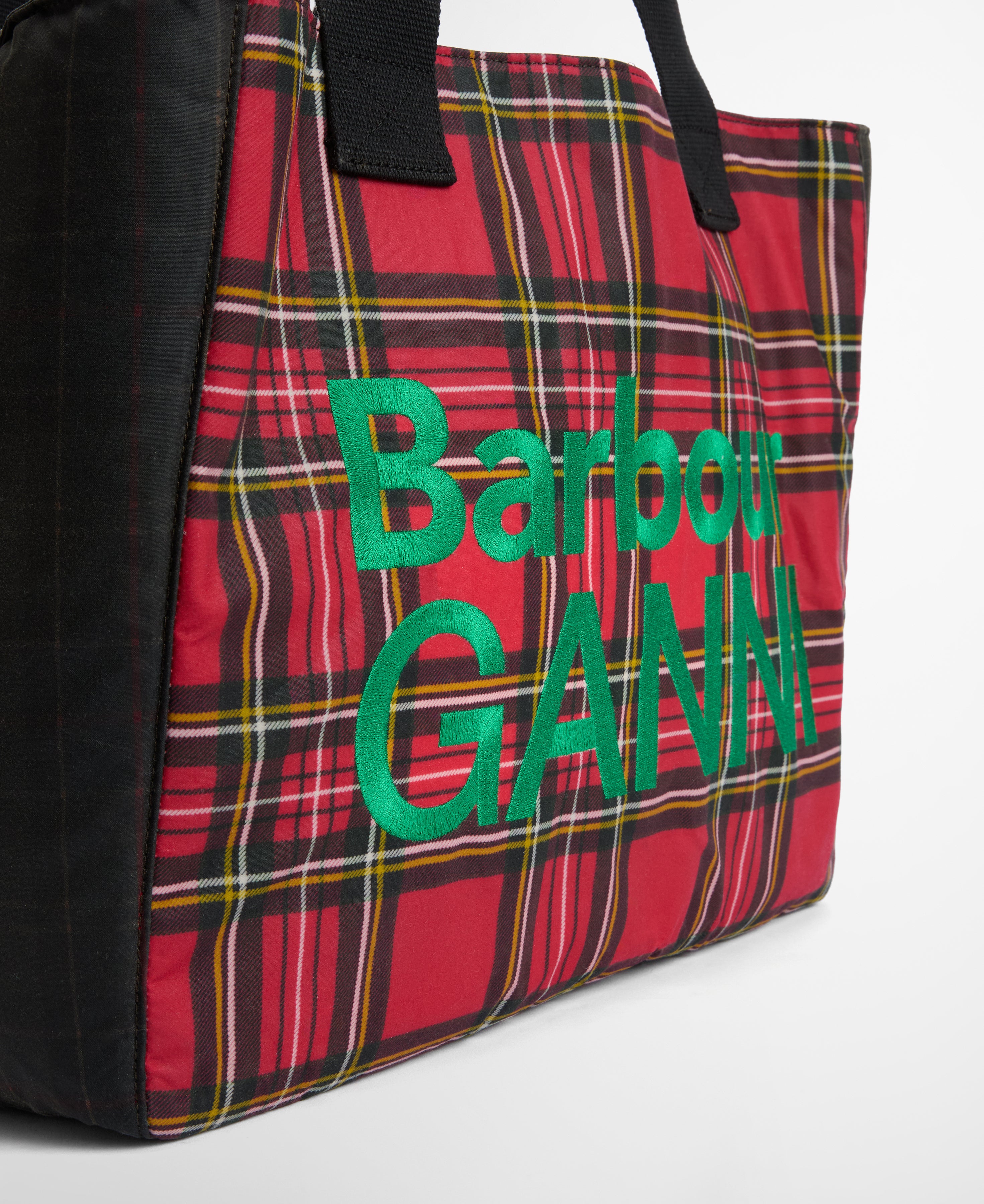 Borsa a quadri in rosso e nero 