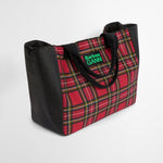 Borsa a quadri in rosso e nero 