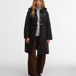 Giacca trapuntata lunga con peplo Barbour x Ganni - donna 