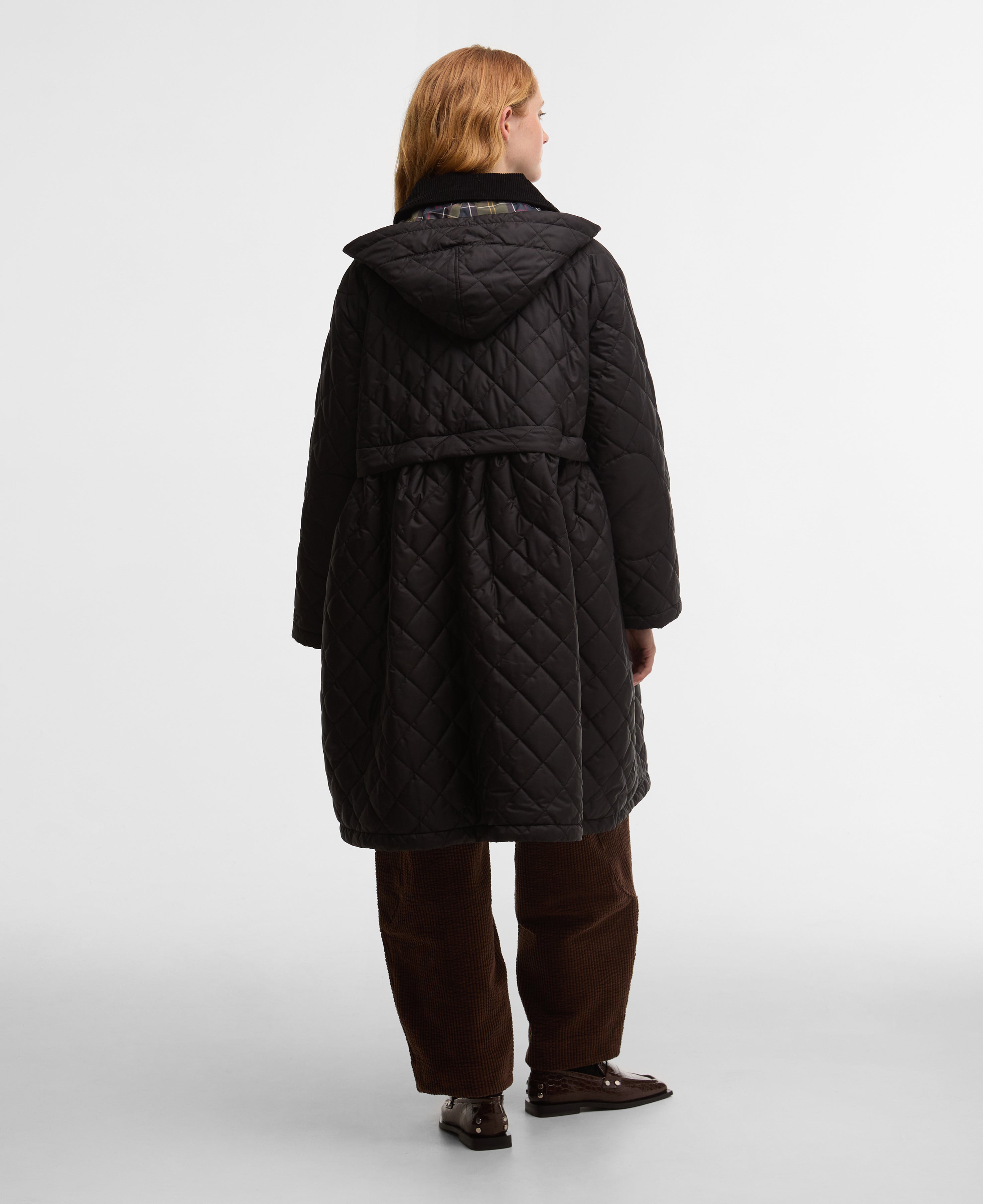 Giacca trapuntata lunga con peplo Barbour x Ganni - donna 