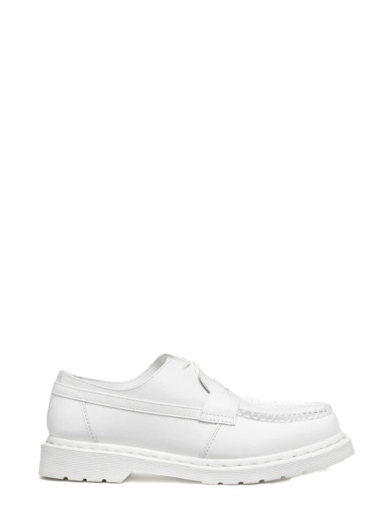 Mocassini in pelle in bianco MM6 x Dr. Martens - donna 