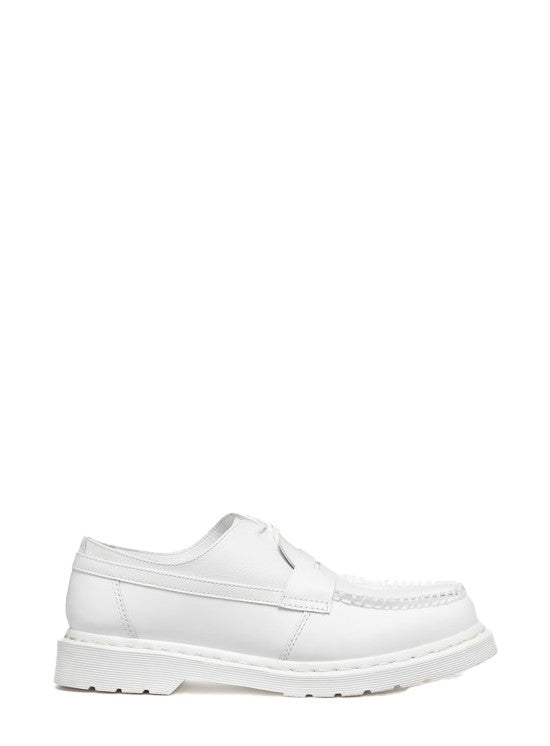 Mocassini in pelle in bianco MM6 x Dr. Martens - donna 