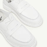 Mocassini in pelle in bianco MM6 x Dr. Martens - donna 