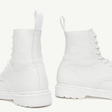 Stivaletti alti con lacci in bianco MM6 x Dr. Martens - donna 