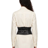 Cintura corsetto traforata in nero 