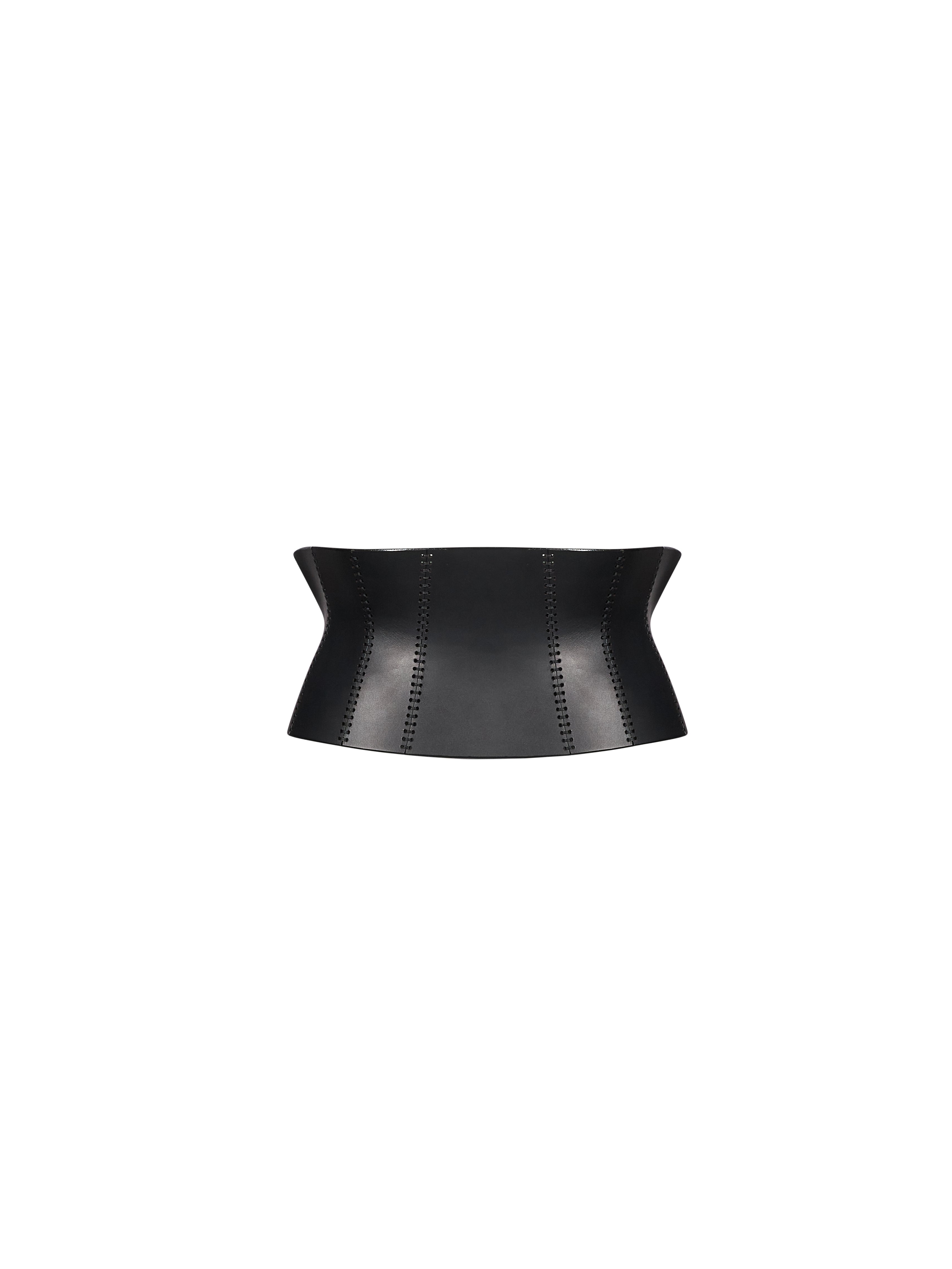 Cintura corsetto traforata in nero 