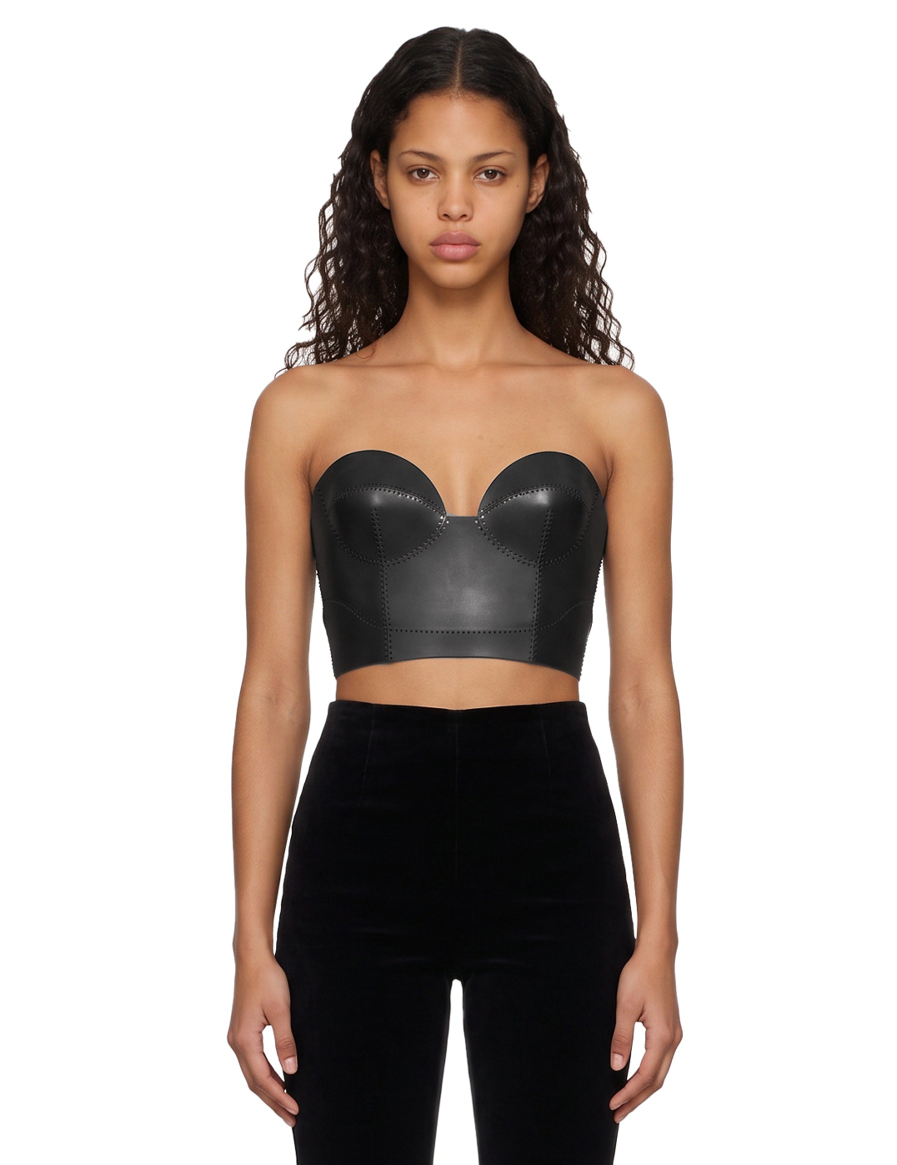 Corsetto cropped in nero 