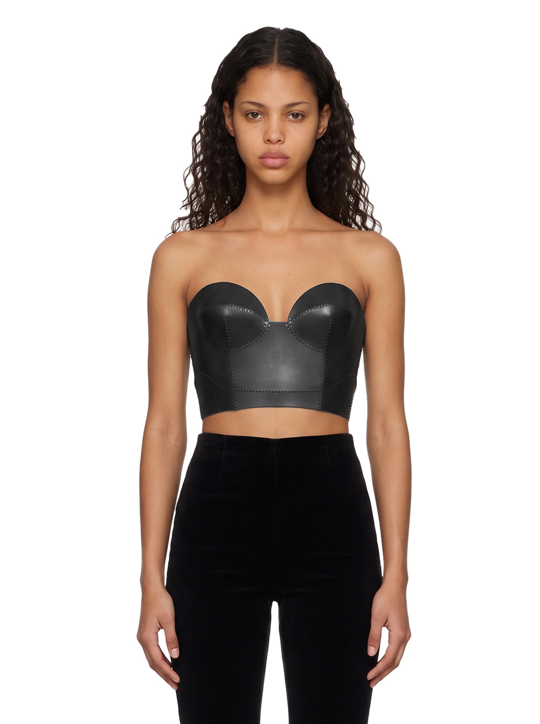 Corsetto cropped in nero 